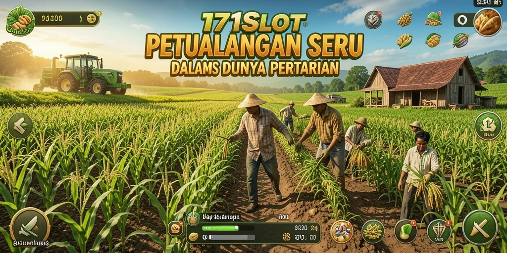 Tangkapan layar gameplay 171SLOT menunjukkan petualangan bertani yang menyenangkan.