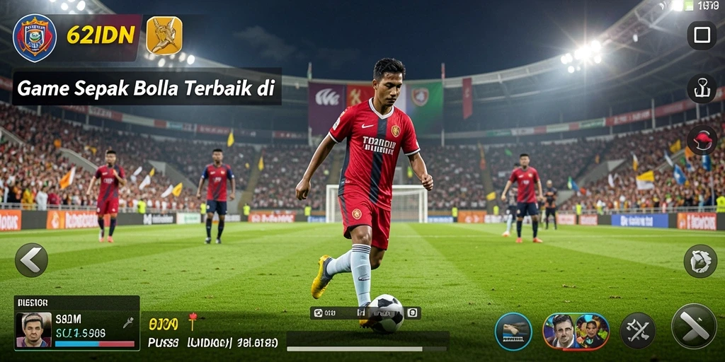 Screenshot gameplay yang menegangkan dalam 62IDN dengan aksi sepak bola yang seru.