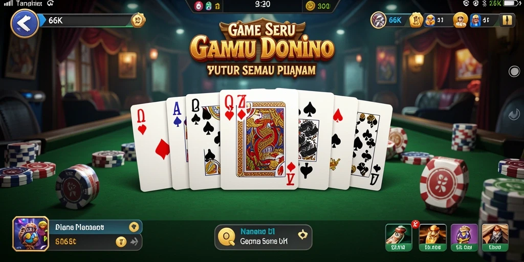 Tampilan gameplay seru dalam game Domino 66K.