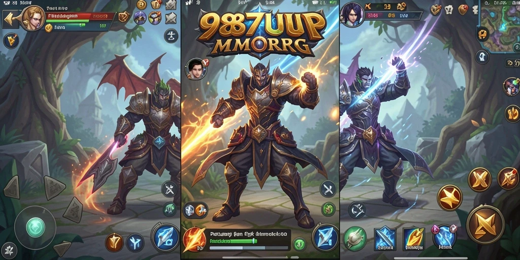 Screenshot 987UP menampilkan aksi pertarungan mendebarkan dalam dunia MMORPG.