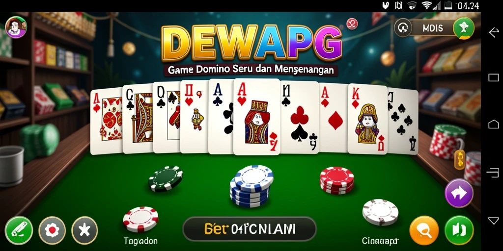 Tampilan screenshot DEWAPG menunjukkan keseruan bermain Domino.