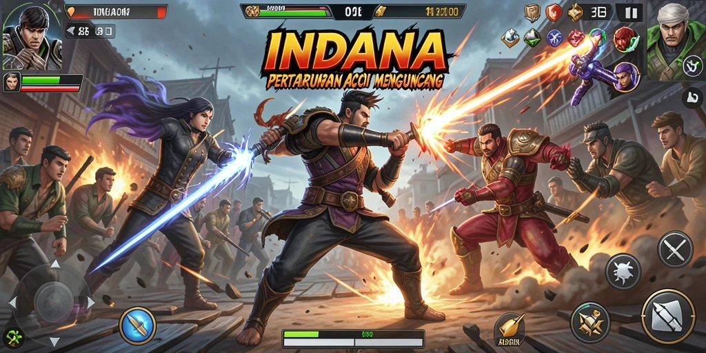 Gameplay menarik INDAAA dengan pertarungan aksi yang seru.