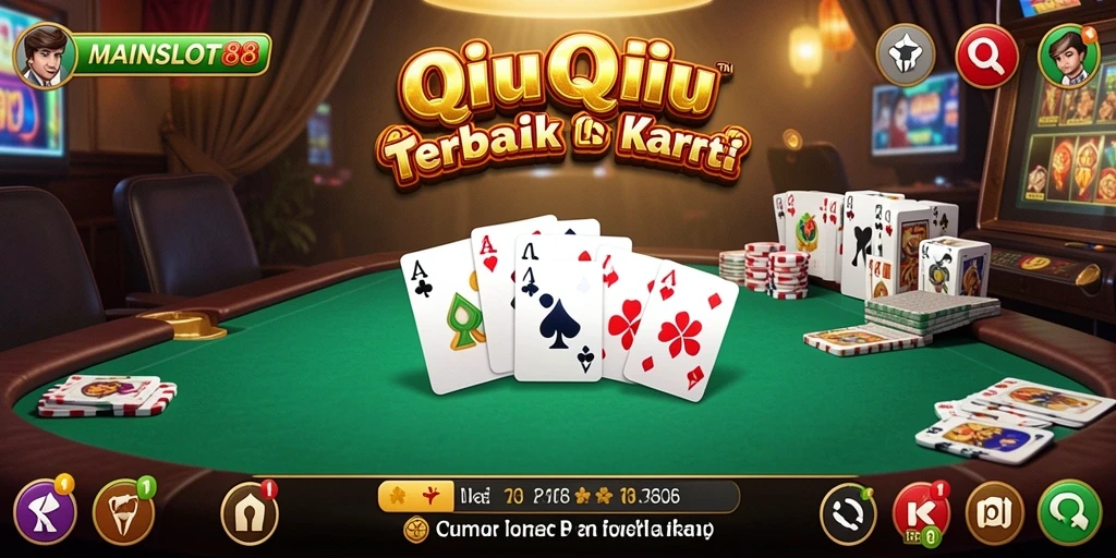 Tampilan gameplay seru dalam MAINSLOT88, penuh dengan strategi QiuQiu.