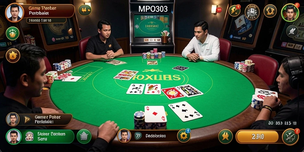 Tangkapan layar MPO303 menampilkan momen seru permainan Poker.