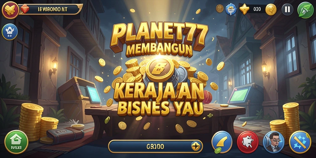 Tangkapan layar gameplay <strong>PLANET77</strong> menunjukkan strategi yang menarik dan pengelolaan bisnis.