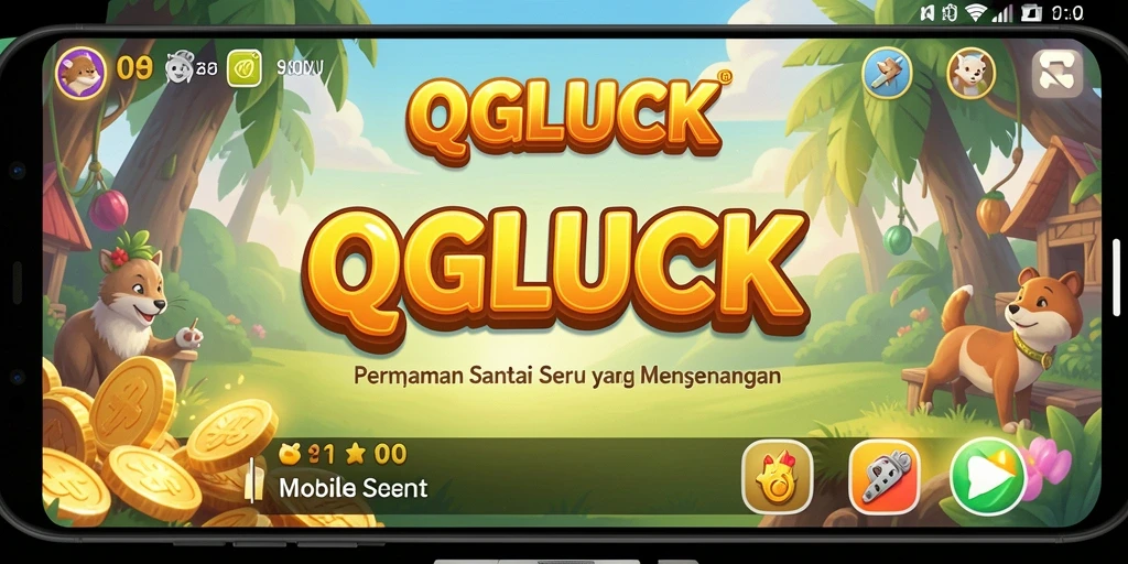 Screenshot QGLUCK menampilkan gameplay seru dan interaktif.
