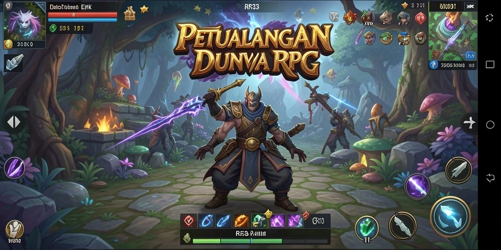 Tampilan gameplay menakjubkan dalam petualangan RPG RR33.