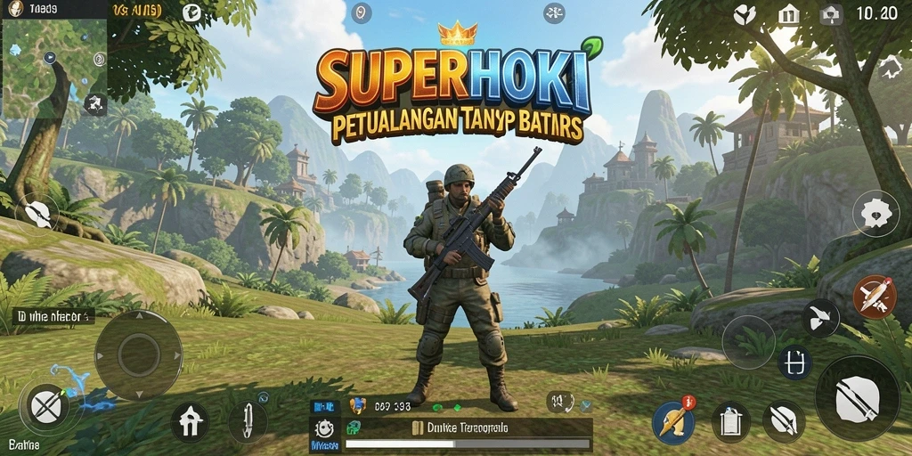 Tampilan gameplay SUPERHOKI yang menakjubkan di dunia terbuka.