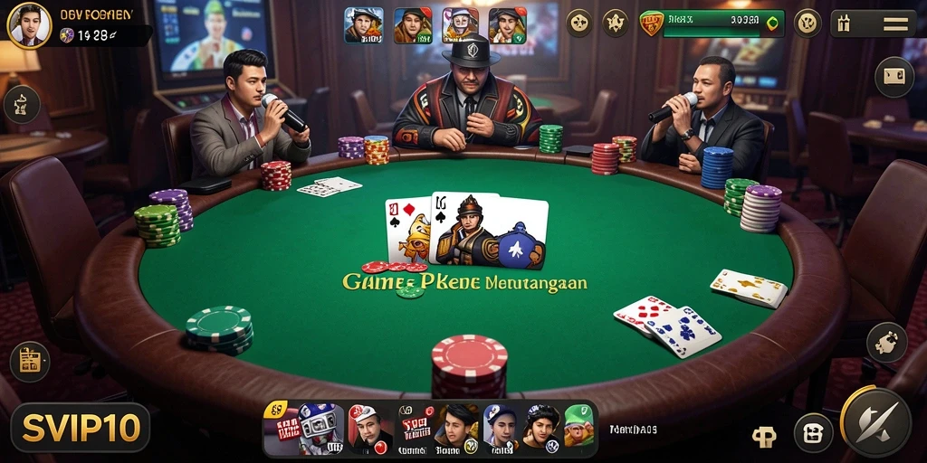 Tampilan gameplay seru dari SVIP10 yang menampilkan turnamen poker.